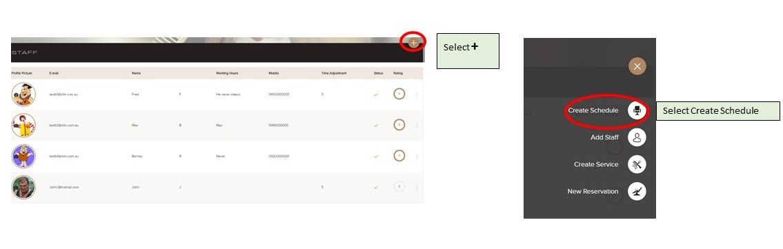 Schedules Create SLIKR Queue And Booking Management